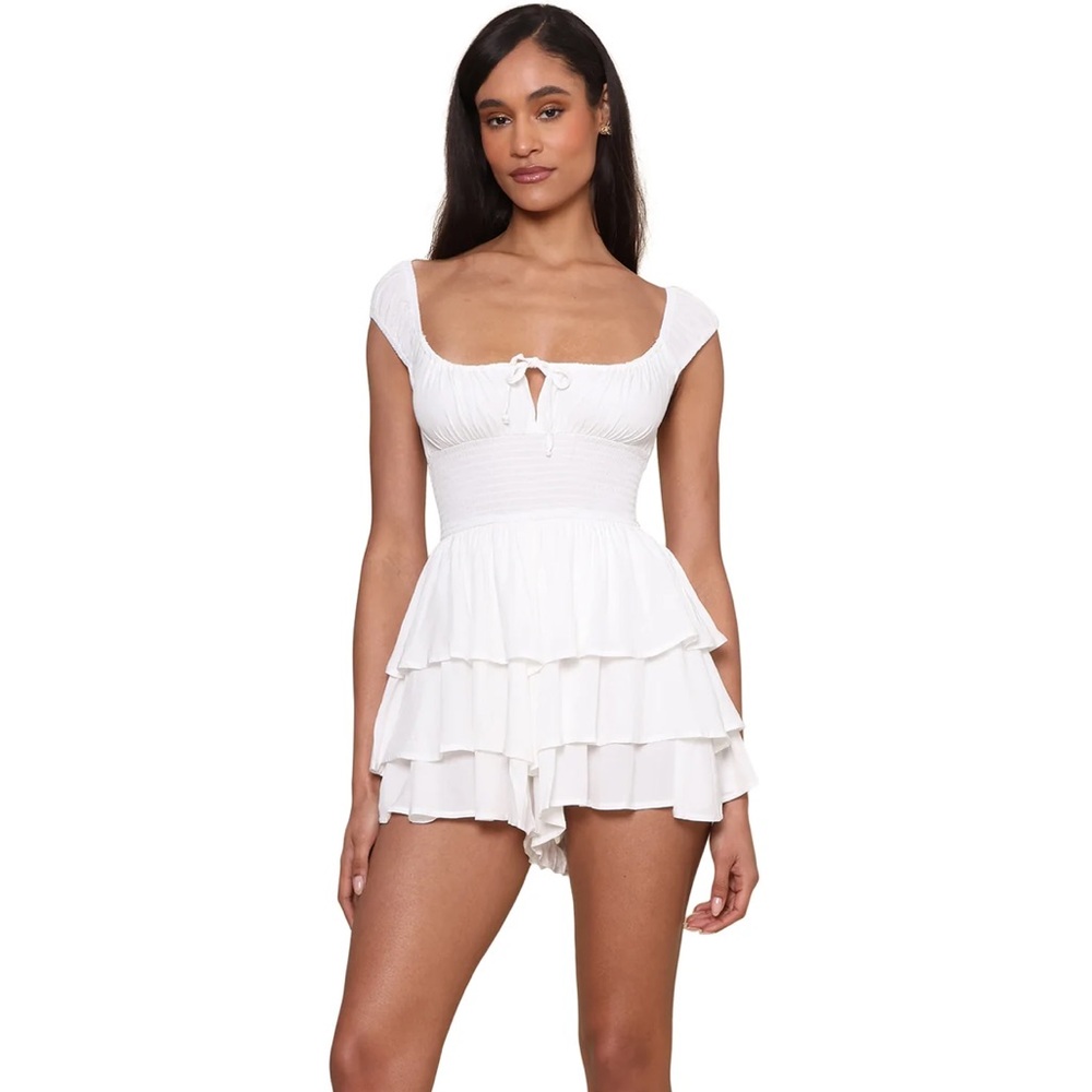 W.A.P.G new beginnings white mini romper dress. We are pretty girls”